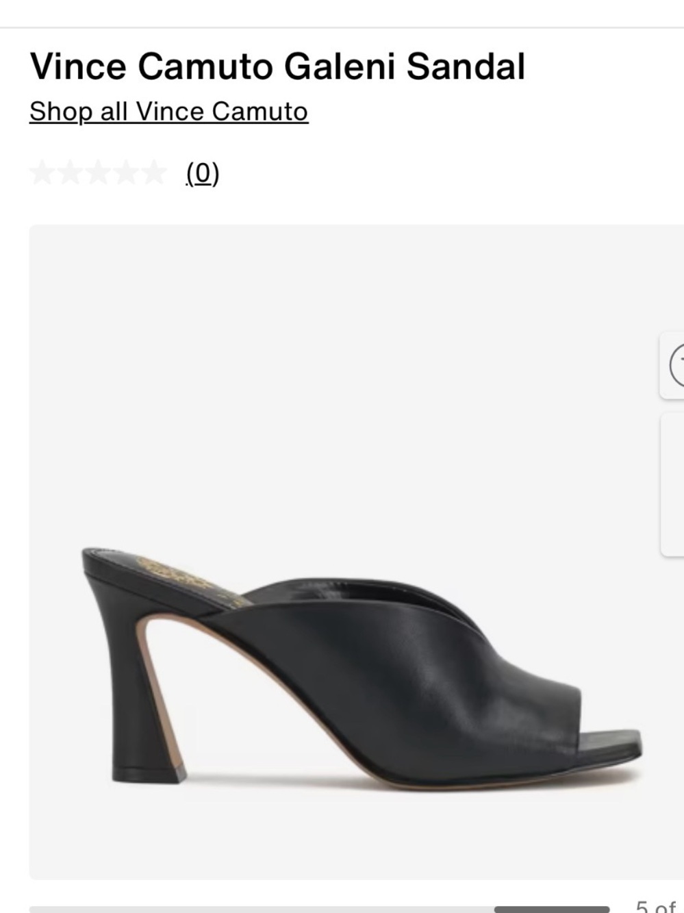 Vince Camuto Black Leather Sculpted Heel Mule